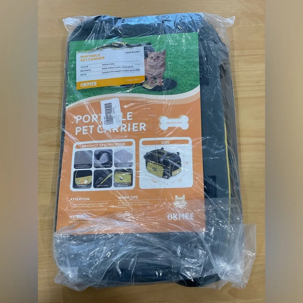 OKMEE Portable pet carrier for small & medium cats, dog puppies.